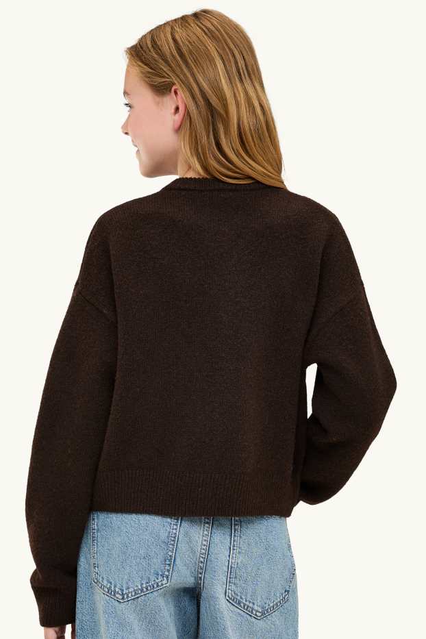 Kinderen: meisjes - Vest - donkerbruin