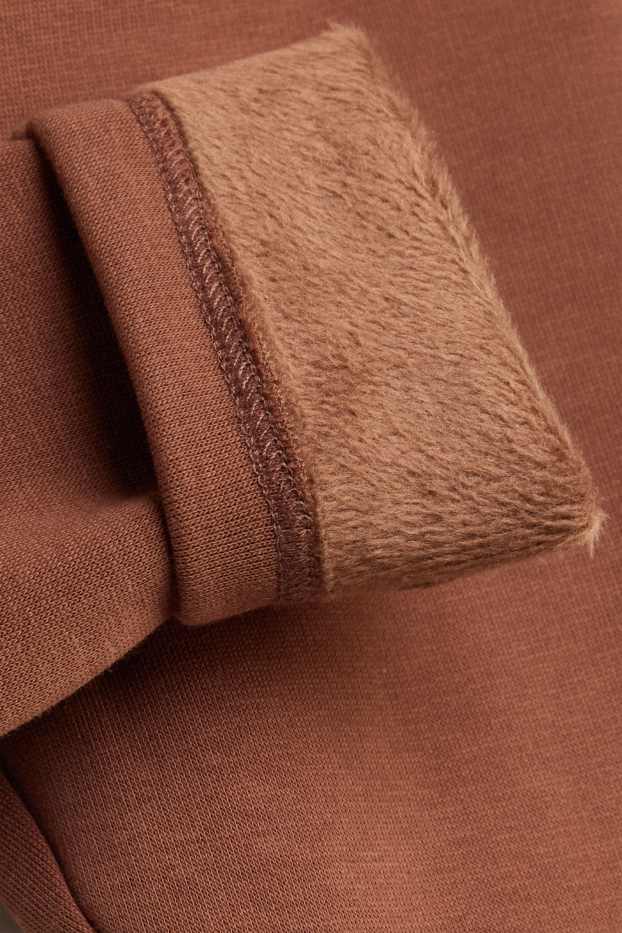 Baby Mädchen - Bärchen - Baby-Leggings - plüschgefüttert - braun