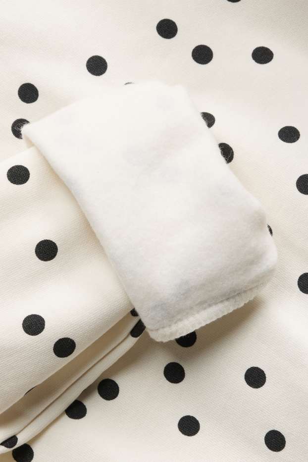 Bambine - Minnie - felpa - effetto brillante - pois - crema