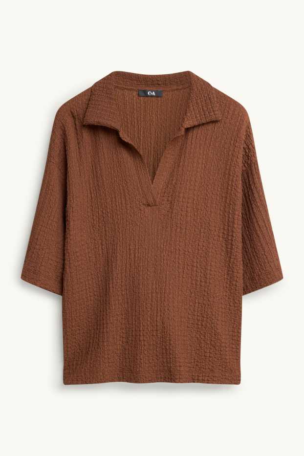 Femmes - Polo - regular fit - marron
