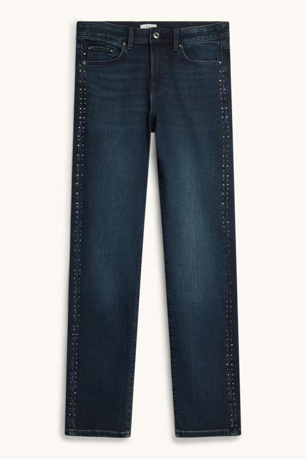 Donna - Straight jeans - vita media - LYCRA® - jeans blu scuro