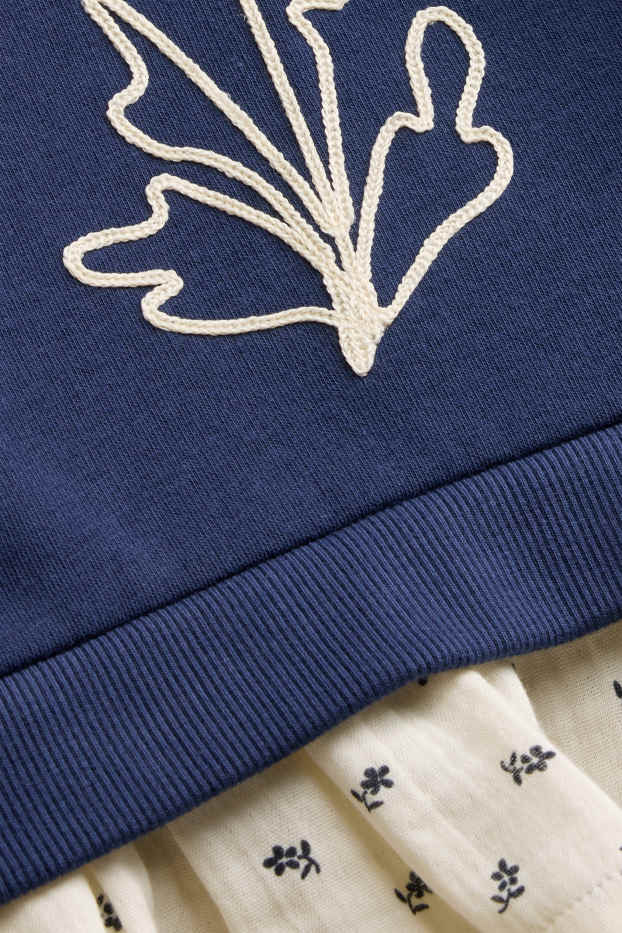 Enfants filles - Sweat - bleu foncé / blanc crème