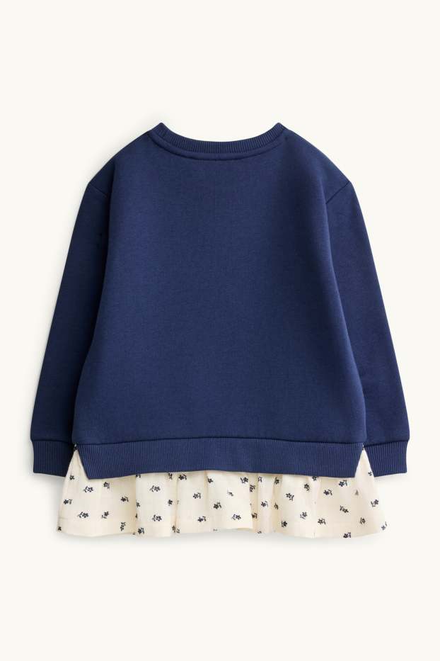 Enfants filles - Sweat - bleu foncé / blanc crème
