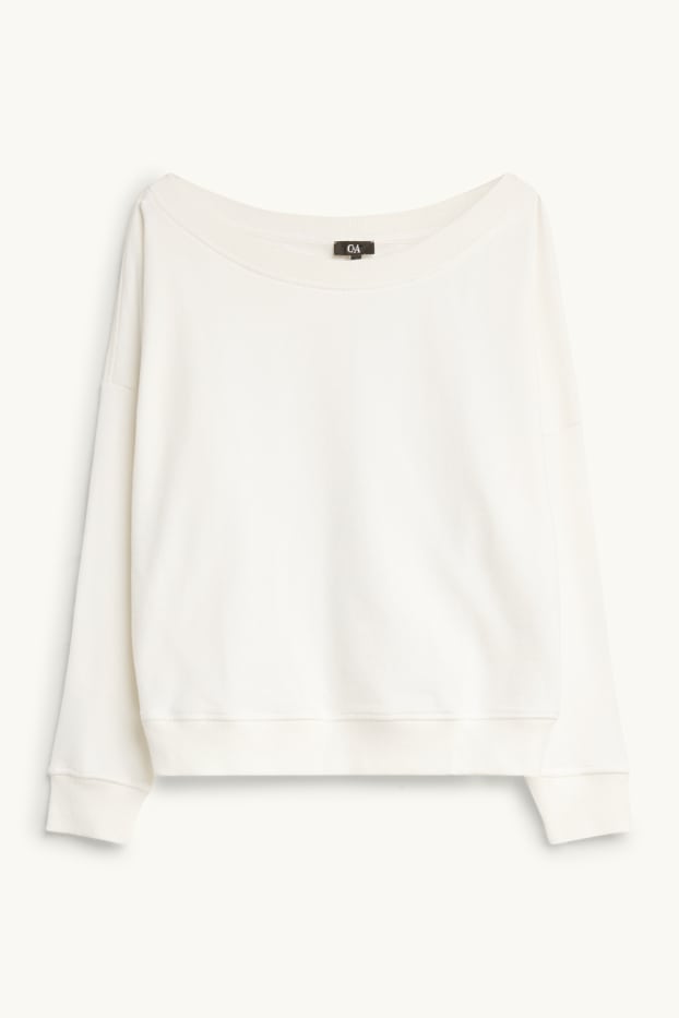 Donna - Felpa - bianco crema