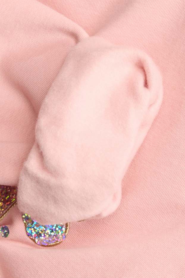 Kinder Mädchen - Schmetterling - Sweatshirt - Glanz-Effekt - rosa