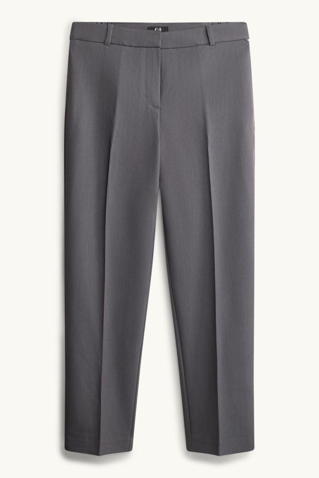 Femmes - Pantalon de bureau - mid waist - cigarette fit - gris
