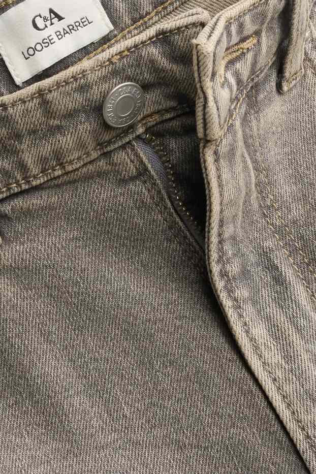 Damen - Barrel Jeans - Mid Waist - jeansgrau
