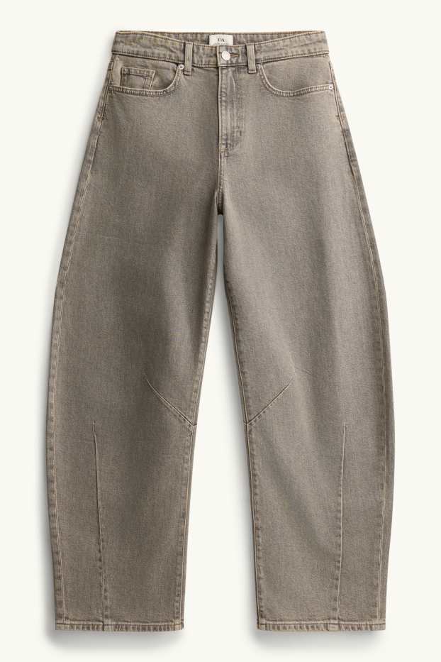 Damen - Barrel Jeans - Mid Waist - jeansgrau