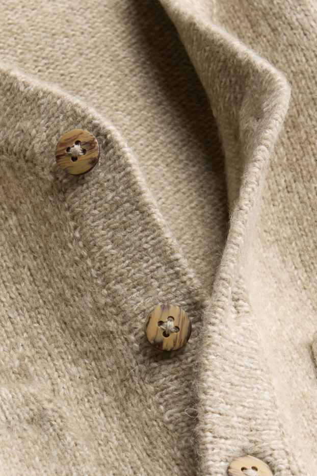 Bebeluși - băieți - Cardigan tricotat bebeluși - bej