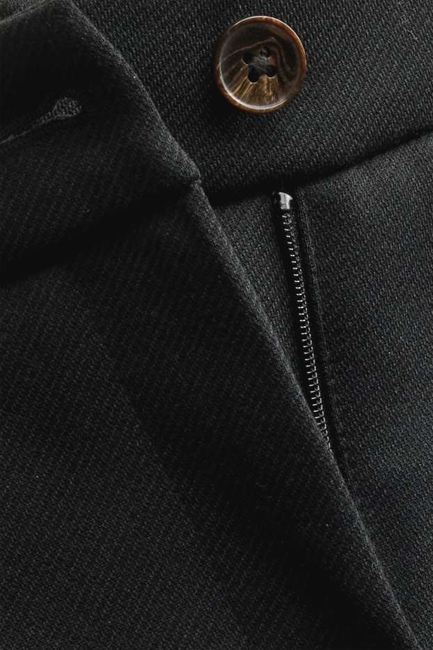 Damen - Stoffhose - High Waist - Wide Leg - strukturiert - schwarz
