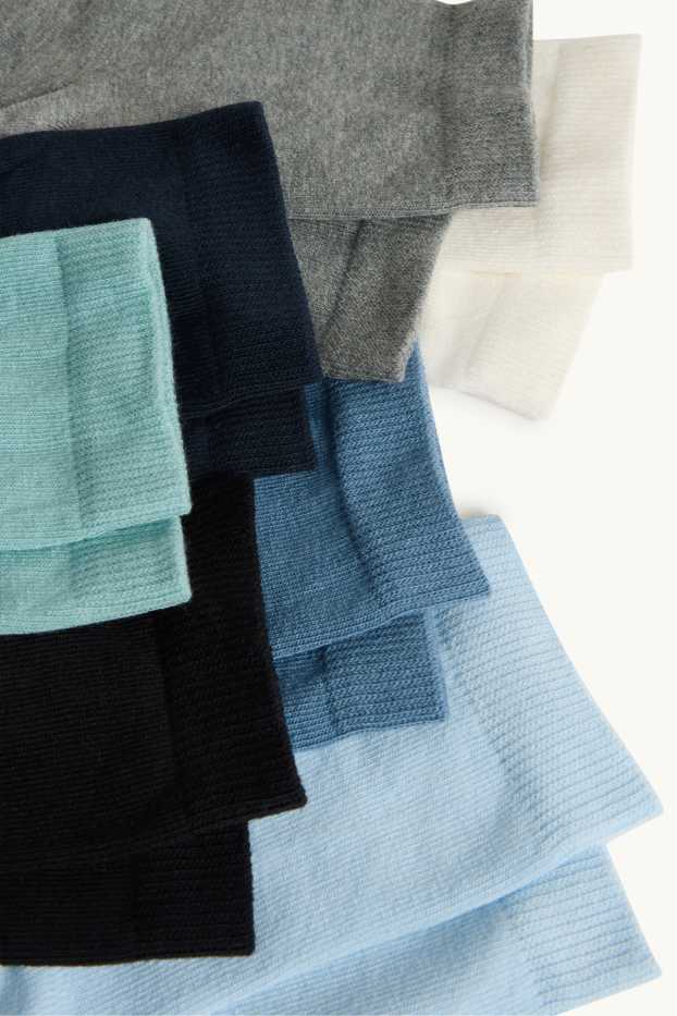 Dames - Set van 7 paar - sokken - blauw / grijs