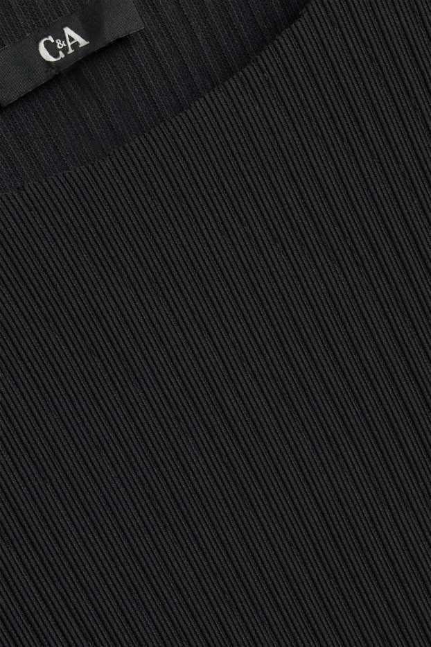 Donna - T-shirt - regular fit - a coste - nero
