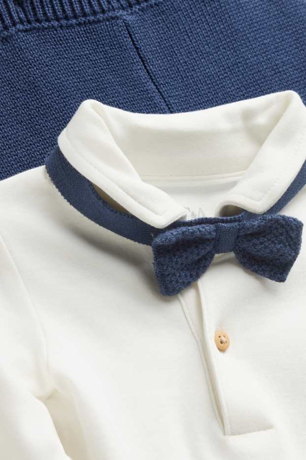 Baby: jongens - Newborn outfit - wit / blauw