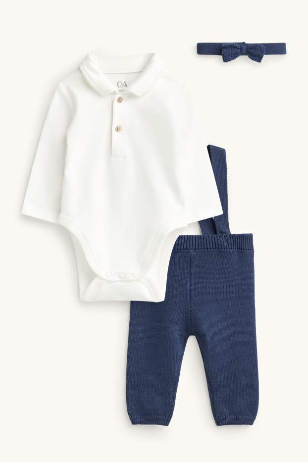 Baby: jongens - Newborn outfit - wit / blauw