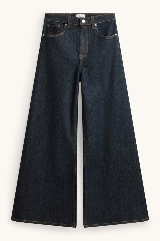 Damen - Wide Leg Jeans - High Waist  - dunkelblau