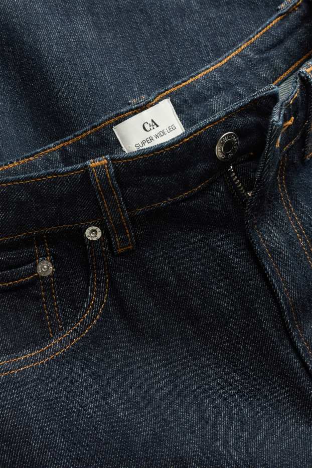 Damen - Wide Leg Jeans - High Waist  - dunkelblau
