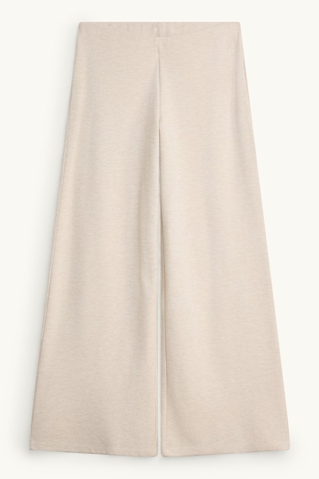 Femei - Pantaloni de trening - reiați - bej deschis