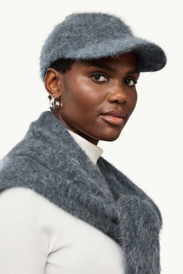 Women - Cashmere cap - blue / gray