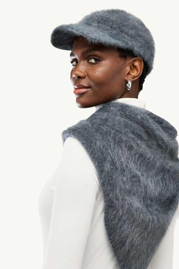 Women - Cashmere cap - blue / gray