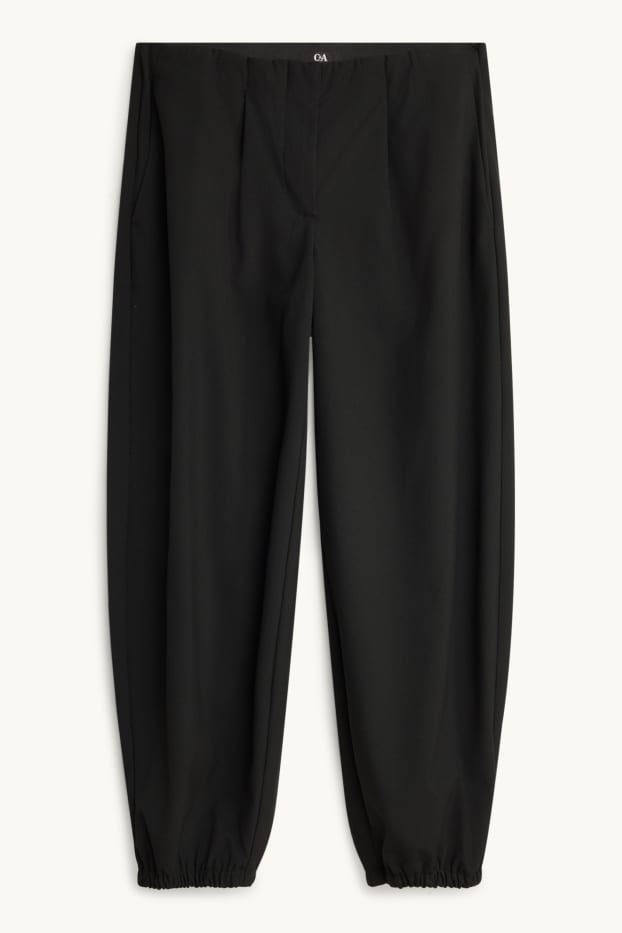 Women - Trousers - mid-rise waist - balloon leg - black