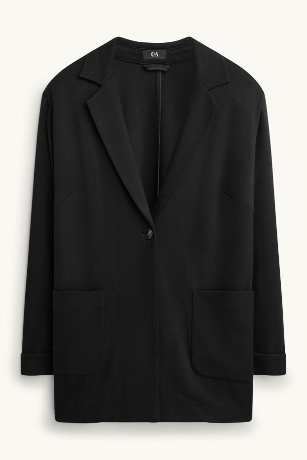 Femmes - Blazer long - curvy fit - noir