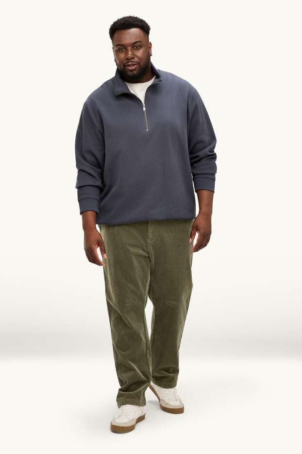 Hommes - Chino en velours côtelé - regular fit - vert foncé