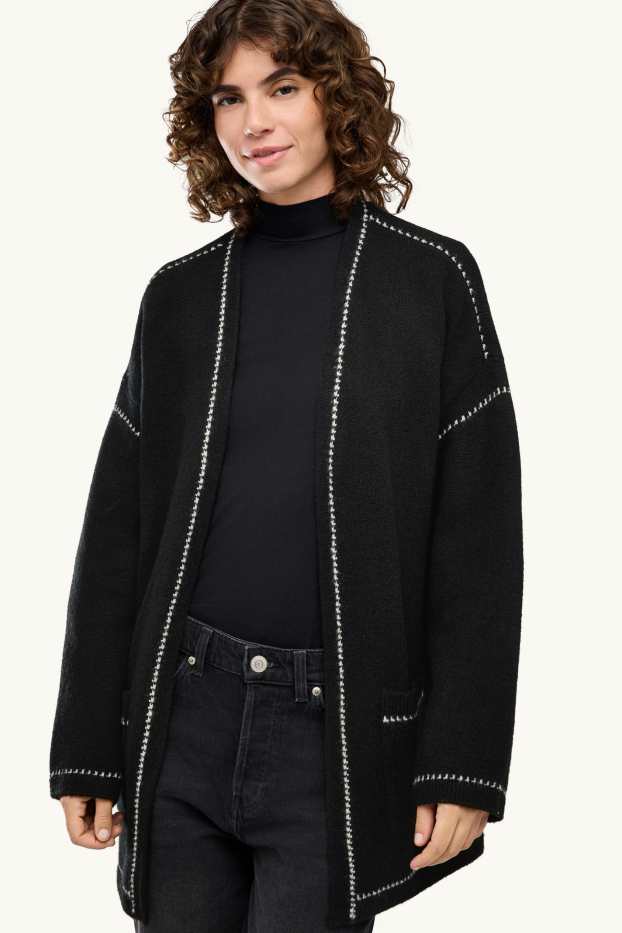 Damen - Strickjacke - schwarz