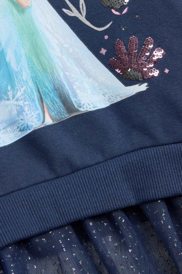Copii - Fete - Frozen - bluză de molton - aspect lucios - albastru închis
