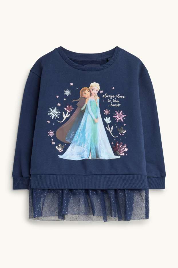 Copii - Fete - Frozen - bluză de molton - aspect lucios - albastru închis