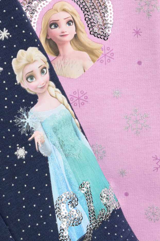 Enfants filles - Lot de 2 - La Reine des neiges - leggings - effet brillant - violet