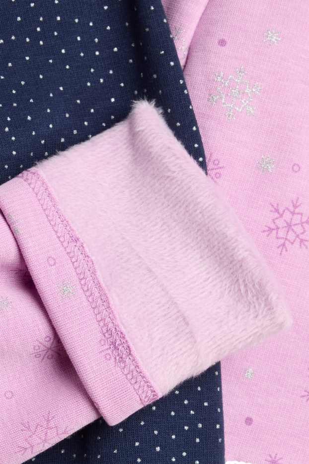 Enfants filles - Lot de 2 - La Reine des neiges - leggings - effet brillant - violet