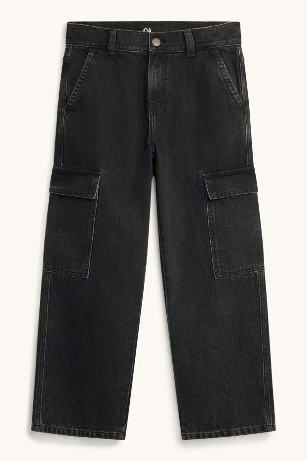 Copii - Băieți - Cargo jeans - negru