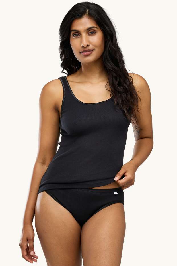 Femmes - Lot de 2 - caracos - fines côtes - noir