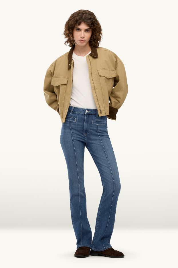 Femei - Bootcut jeans - talie medie - denim-albastru