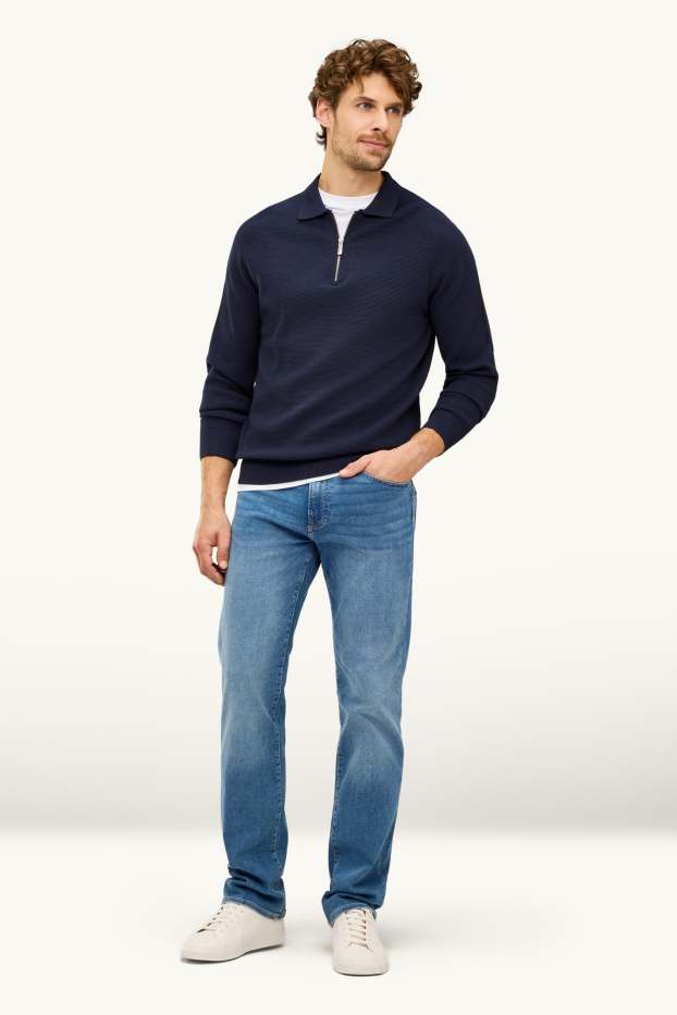 Bărbați - Straight jeans - Flex jog denim - denim-albastru