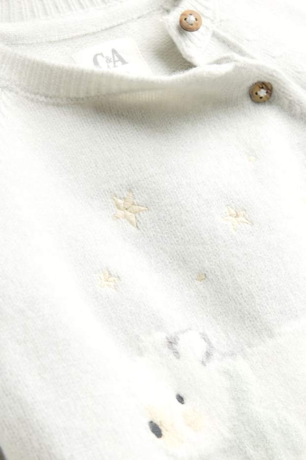 Unisex - Polar bear and stars - baby jumper - light gray