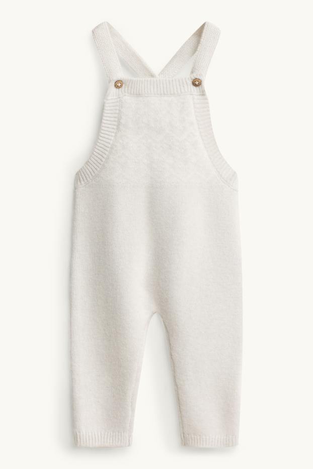 Unisex - Salopetă tricotată bebeluși - gri deschis