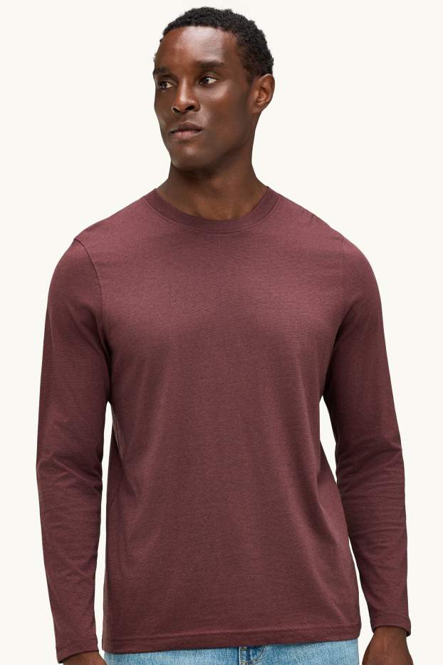 Uomo - Maglia a maniche lunghe - regular fit - bordeaux