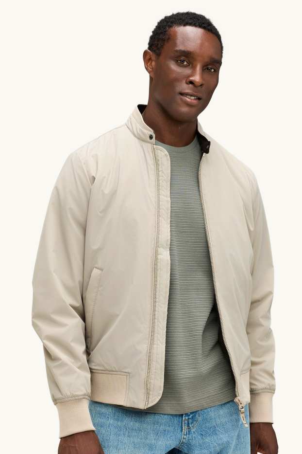 Heren - Bomberjack - gevoerd - waterafstotend - beige