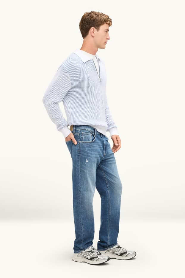 Bărbați - Straight jeans - denim-albastru