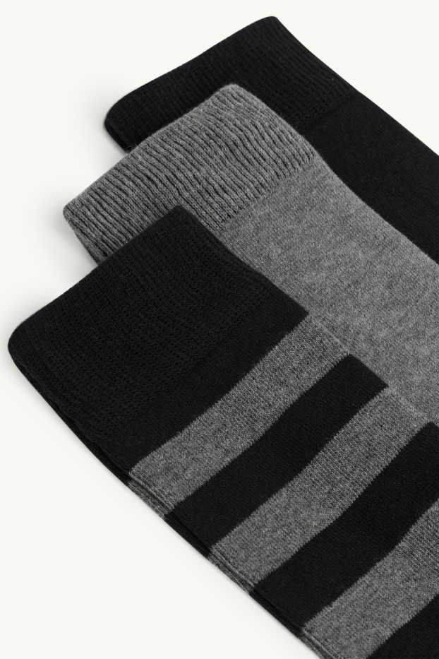 Dona - Paquet de 3 - mitjons fins als genolls - gris/negre