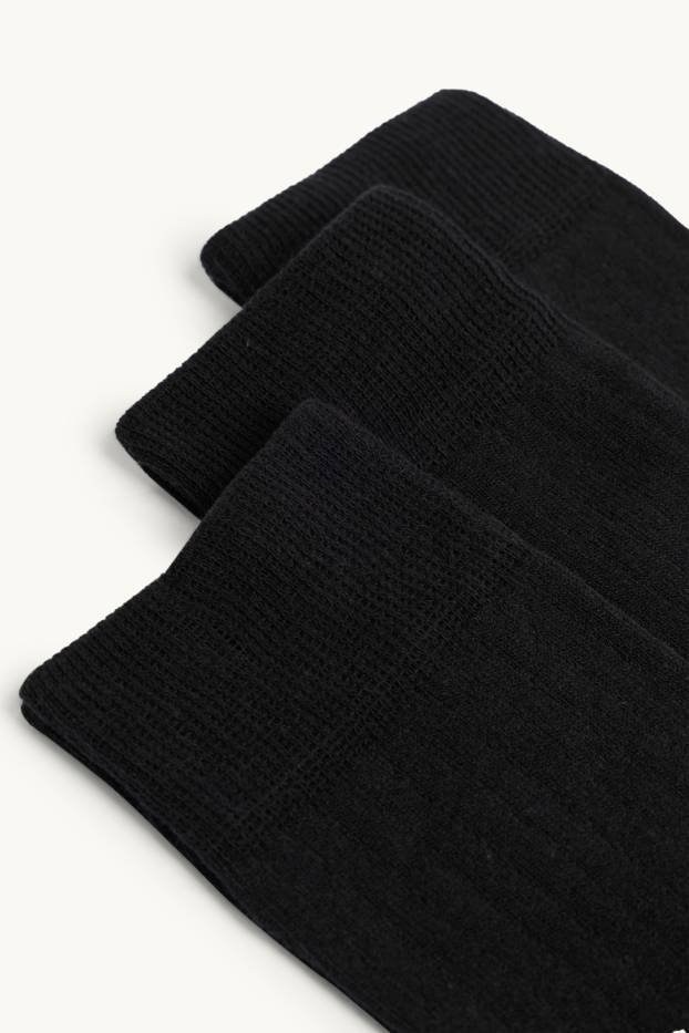 Women - Multipack of 3 - knee-high socks - black