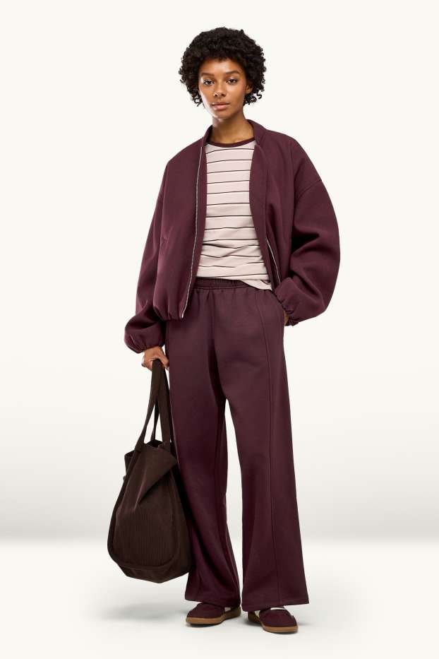 Donna - Pantaloni sportivi - bordeaux