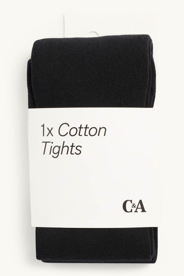 Women - Tights - ribbed - black