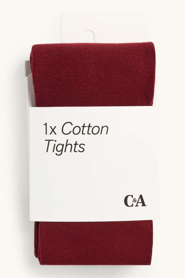 Women - Tights - ribbed - bordeaux