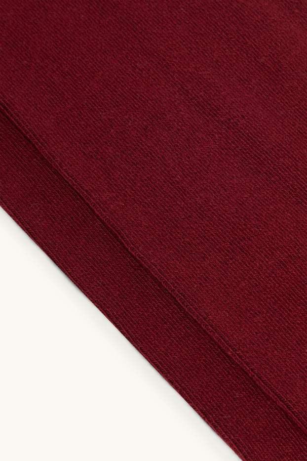 Women - Tights - ribbed - bordeaux