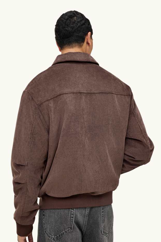 Uomo - Giacca bomber in velluto a coste - foderata - marrone