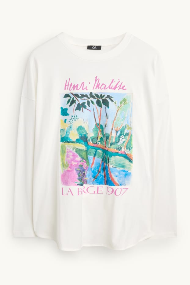 Damen - Langarmshirt - Relaxed Fit - Henri Matisse - weiß