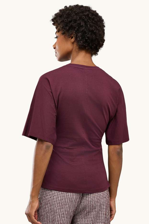 Damen - T-Shirt - Slim Fit - bordeaux