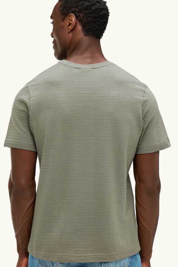 Bărbați - Tricou din tricot - regular fit - structurat - verde